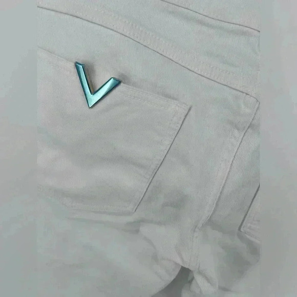 NWT Valentino White Jeans Womens Denim Embellished Large V Logo Size 30 - Picture 8 of 15